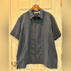 Cubavera Men's Navy Blue Button Down Shirt